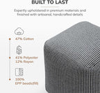 Anji Mountain 100% Handmade & Handcrafted Comfortable Home Décor Pouf Ottoman Footrest for Living Room, Bedroom, Nursery, Kidsroom, Patio Furniture - (20" x 20" x 20" - Gray Maze)