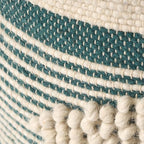 Christopher Knight Home Lucknow Pouf, White + Teal Small