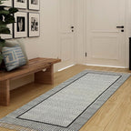 Kilim Runner 2.6x4 Cotton Runner Rug Gray & Beige Flatweave Runner 0.19 inches Stone Easy Washable Hand Wash Cotton Carpet Indoor Outdoor Runner Rugs for Kitchen, Bedside, Enterway