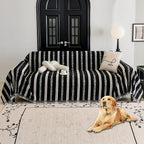 HAOMAIJIA Non Slip Couch Cover Sofa Covers for 3 Cushion Couch Washable sectional Couch Covers for Dogs pet Furniture Protector Couch Cover Blanket for Living Room (TM-Black, 91"x134")