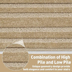 PURE ERA Bullnose Carpet Stair Treads Set Tape Free Non-Slip Indoor Stair Protectors Pet Friendly Rugs 9.5" x 30"(7 Pieces,Khaki Rectangular)