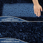 Yimobra Chenille Bathroom Rugs Non Slip, Extra Thick Soft Absorbent Bath Rug, Machine Washable Quick Dry Bath Mat for Bathroom Floor, Tub and Shower, Home Decor Accessories, 24x17, Navy Blue