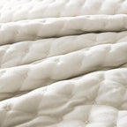 WDCOZY Ivory Queen Size Quilts Bedding Sets with 2 Pillow Shams, Lightweight Soft Bedspread Coverlet, Quilted Blanket Thin Comforter Bed Cover for All Season, 3 Pieces, 90x90 inches