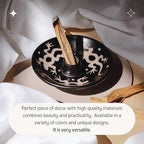 Luna Sundara Authentic Peru Pottery Palo Santo Stick Holder and Incense Holder with 5 Palo Santo Sticks Handmade Ceramic Smudge Bowl Sage Holder Black and White Lizard Gift Set