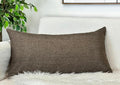 Aiking Home Woven Fine Faux Linen Throw Pillow Cover, Size 14"x26", Brown