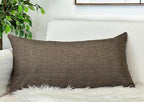 Aiking Home Woven Fine Faux Linen Throw Pillow Cover, Size 14"x26", Brown