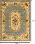 Rugs.com Chateau Collection Rug – 9' x 12' Light Blue Medium Rug Perfect for Living Rooms, Large Dining Rooms, Open Floorplans
