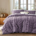 Bedsure Boho Duvet Cover Queen Size, Soft & Comfortable Elegant Design Boho Bedding for Decoration, Machine Washable Comforter Cover for All Seasons,Includes 1 Duvet Cover & 2 Pillow Shams,Purple