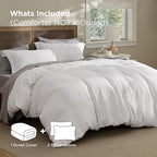 Bedsure Luxury Waffle Duvet Cover Queen Size - Textured Duvet Cover Set, Soft, Breathable Bedding Set (90"x90") with 2 Pillow Shams for All Season, Pure White, Comforter Not Included