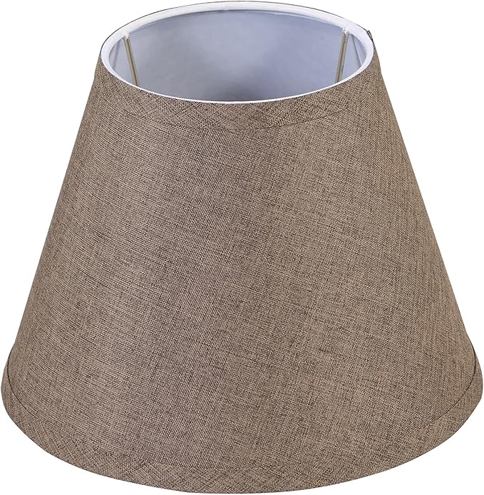 Aspen Creative 56029, Empire Uno Lamp Shade in Wenge Brown Burlap Textured Fabric, 5" Top x 9" Bottom x 7" Slant Height, Slip UNO 33mm