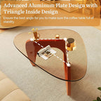 Coffee Tables Glass Small Farmhouse Coffee Table Mid-Century Modern Wood Center Table for Living Room, Walnut Brown, 36 Inch