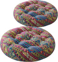 Codi Meditation Floor Pillow, Boho Pillows Seating for Adults and Kids, Large Cushion for Yoga Living Room Tatami Sitting, Memory Foam Added, 22x22 Inch Pack of 2, Round - Multi Blaidiere