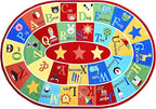 Furnish my Place 745 ABC with Animal ABC Area Rug for Kids | Educational Alphabet | Animals Children Rug | Contemporary Design | Multicolor (9'x13'2" Oval)