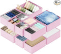 SpaceAid Drawer Organizer Clothes, 12 Pack Dresser Organizer Bins for Nursery, Closet Organization and Storage Dividers for Clothing, Baby Clothes, Underwears, Socks (Pink)