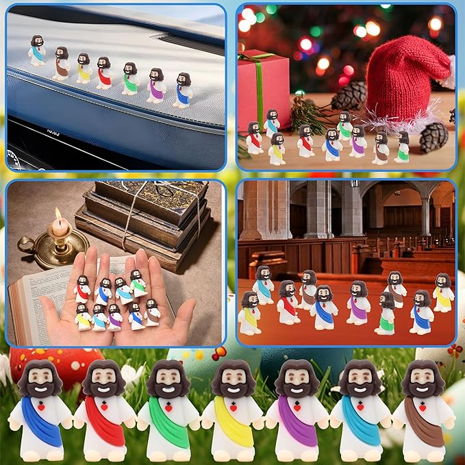 200 Pcs Baby Jesus Figures Mini Jesus Figurines in Bulk Original Design Tiny Miniature Jesus Figures for Hide and Seek, Religious Party Favors, Sunday School, Baptism Gift, Easter Egg Stuffers