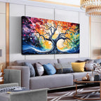 Large Canvas Wall Art Colorful Tree Picture Modern Living Room Bedroom Home Office Wall Decor Framed Canvas Prints Ready to Hang Size 30x60