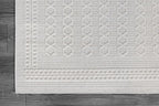 Micro Loop Indoor Rug White 6x9 Boho Geometric Neutral Area Rugs for Living Room Soft Luxury Modern Low and High Pile Durable Stain Resistant Non-Shedding Indoor Area Carpet 6 x 9