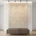 GarveeHome Pink and Green Vintage Floral Washable Rugs 5x7 for Living Room Boho Retro Botanical Rug Low Pile Stain Resistance Non Slip Carpet for Bedroom Nursery Dining Room