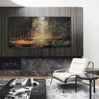 Canvas Wall Art Decor Large Wall Art Pictures for Living Room Landscape Natural Wall Art Decor Artwork for Walls Mystical Path Yellow Forest Wall Art Prints Art Work for Home Office Wall Decor 24"x48"