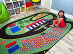 KIDCARPET.COM Racetrack Play Mat Rug | Interactive Activity Carpet for Preschool Playroom Toy Car Track, 6' x 8'6"