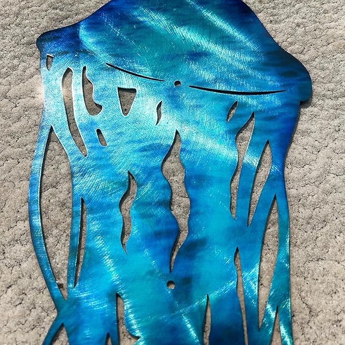 LiveInUrban Coastal Wall Art Jellyfish Metal Wall Sculptures, Ocean Beach Themed Metal Hanging Home Decoration 3PCS 15.5"x11.8"