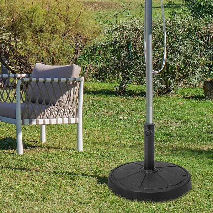 Giantex 31 lbs Patio Umbrella Base, 18" Round Market Umbrella Stand for 1.5''-1.9'' Umbrella Poles, Heavy Duty Resin Base with Metal Support Holder for Deck Garden Poolside (31 lbs)