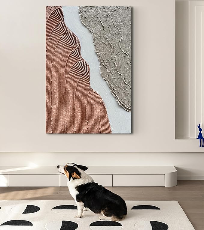 Hand Painted Abstract Thick Texture Art Oil Painting Minimalism Wall Art Oil Painting Texture Wall Art on Canvas 36x24 Inch