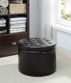 Convenience Concepts Designs4Comfort Round Shoe Ottoman, Black