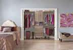 ClosetMaid SuiteSymphony Wood Closet Organizer Kit with Tower, 3 Hang Rods, Top Shelves, 4 Drawers, Doors, Adjustable, Fits Spaces 6 - 10 ft. Wide, Natural Grey