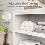 LINSY HOME 3-Tier Bookcase, Small Bookshelf Wood Display Storage Shelves Farmhouse Bookshelf for Home Office, Living Room, Bed Room - White Oak