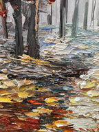 Art 40x28 inch Hand-Painted Forest Path Landscape Oil Painting Modern Art Wall Decoration