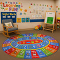 KC Cubs ABC Alphabet, Numbers and Shapes Educational Learning & Fun Game Play Area Non Slip Boy & Girl Kids Rug Carpet for Children Bedroom, Toddler Classroom & Baby Playroom Mat, Playtime Activity