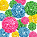 SANNIX 16 Pcs 3 Sizes Easter Rattan Balls Easter Vase Filler Decorative Balls for Bowls Easter Wicker Balls for Decorating Home Table Decor Hanging Ornaments