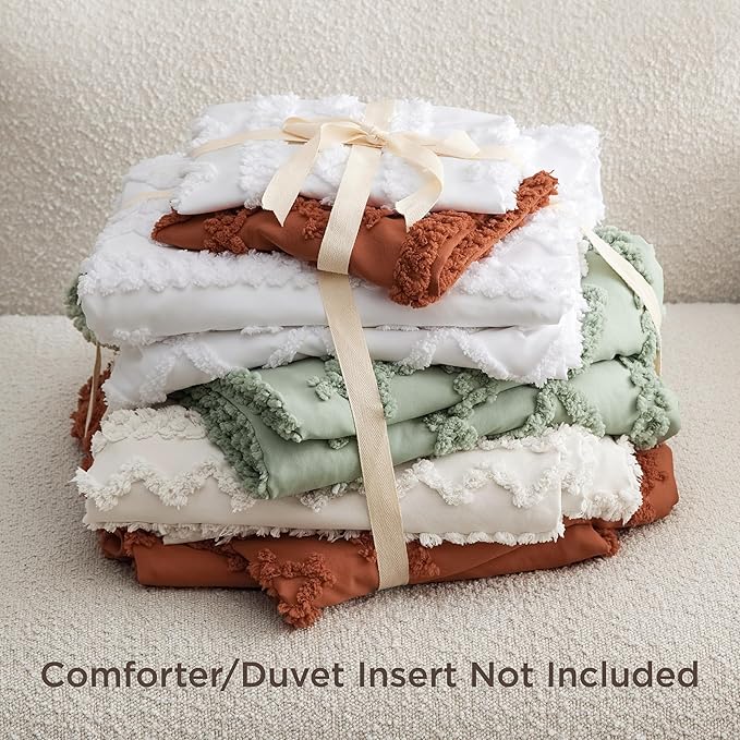 Bedsure Boho Duvet Cover King Size, Soft & Comfortable Elegant Design Boho Bedding for Decoration, Machine Washable Comforter Cover for All Seasons,Includes 1 Duvet Cover & 2 Pillow Shams,Beige