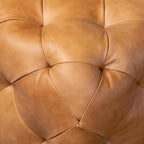 Poly & BARK Turin Ottoman - 40” – Full-Grain Leather Upholstery – Couch Ottoman for Living Room – Vintage Italian Leather in Cognac Tan