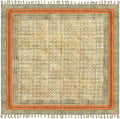 Area Rug 3' Square Rug Bronze & Black Cotton Dhurrie Oriental Thick 0.19 inches Stone Easy Washable Rug Hand Wash Cotton Carpet Flatweave Rug Indoor Outdoor Rugs for Kitchen, Bedside, Enterway