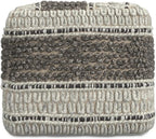SIMPLIHOME Grady Square Pouf - 18 inch Wide Wool and Cotton Handloom Woven Ottoman in Earth Tone Brown, Contemporary Footstool or Extra Seating for Living Room with Polystyrene Bead Filling, Assembled