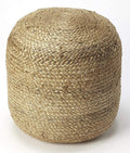 100% Natural Jute Pouf Handmade Braided Ottoman - Farmhouse Rustic Accent Furniture - Footrest Round Bean Bag - for Living Room Bedroom Kids Room (Natural, 16" x 16" x 18")