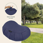 Retrospec Sedona Zafu Meditation Cushion with Buckwheat Hull Fill - Adjustable Yoga & Pilates Equipment Support - 17in Crescent Cotton Cover