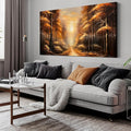 Large Wall Art for Living Room Bedroom Office Gold Forest Artwork Sunrise Landscape Nature Pictures Modern Wall Art Framed Canvas Prints 29x59 Inch