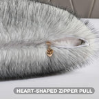 FUTEI Black White Decorative Throw Pillow Covers 18x18 Inch Set of 2,Soft Faux Raccoon Fur Textured Cushion Case,Modern Home Luxurious Decor for Couch Bed Living Room