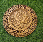 Multilayer Wooden Mandala Wall Art | Handcrafted 8-Layered Bohemian Hanging Decoration for Home, Bedroom, Living Room, Meditation & Spiritual Spaces | Classic Wooden Mandala Wall Hanging Decor