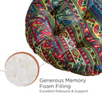 Codi Meditation Floor Pillow, Boho Pillows Seating for Adults and Kids, Large Cushion for Yoga Living Room Tatami Sitting, Memory Foam Added, 22x22 Inch Pack of 2, Round - Multi Blaidiere