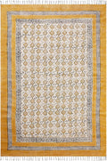 Area Rug 10x16 Kilim Rug Yellow & Beige Cotton Dhurrie Oriental Thick 0.19 inches Stone Easy Washable Rug Hand Wash Cotton Carpet Flatweave Rug Indoor Outdoor Rugs for Living Room, Bedroom