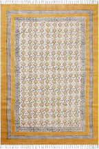 Area Rug 10x16 Kilim Rug Yellow & Beige Cotton Dhurrie Oriental Thick 0.19 inches Stone Easy Washable Rug Hand Wash Cotton Carpet Flatweave Rug Indoor Outdoor Rugs for Living Room, Bedroom