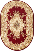 Rugs.com Chateau Collection Rug - 4' x 6' Oval Red Medium Pile Rug