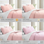 Southshore Fine Living, Inc. Stitched Pink Queen Quilt Bedding Set, Oversized Quilts Queen Size/Full, Pet Hair Resistant Bedding, Soft Cozy Bedspread, Full Size Coverlet, 2 Pillow Shams, Pastel Pink