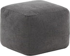 SAFAVIEH Couture Collection Samuels Charcoal Boucle Pouf Ottoman Foot Rest (Fully Assembled)