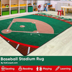 KIDCARPET.COM Baseball Stadium Decorative Classroom Rug | Modern Accent Carpet for Preschool Reading Corner Decor, 6' x 8'6"