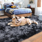 Rugs for Living Room 10x14, Soft Shaggy Modern Shag Area Rug for Bedroom, Upgrade Non-Slip Plush Fluffy Carpet for Kids Boys Girls Room Home Decor Aesthetic,Dark Grey